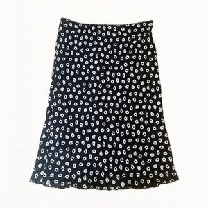 Heart Soul Black and White Floral Midi Skirt